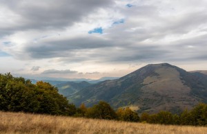 Cloudy mountain vista